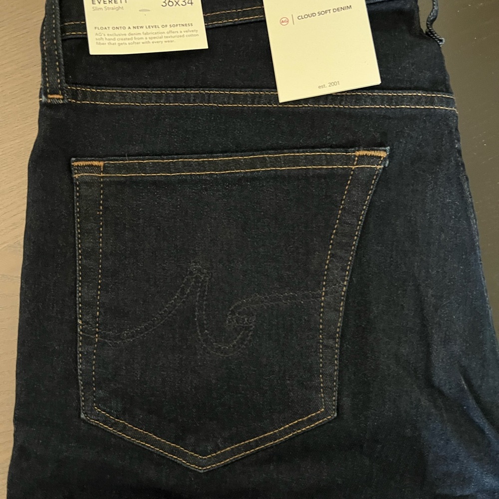 AG Everett Cloud Soft Denim Slim Straight Leg Jeans 36”x34” - NWT Color: Apollo